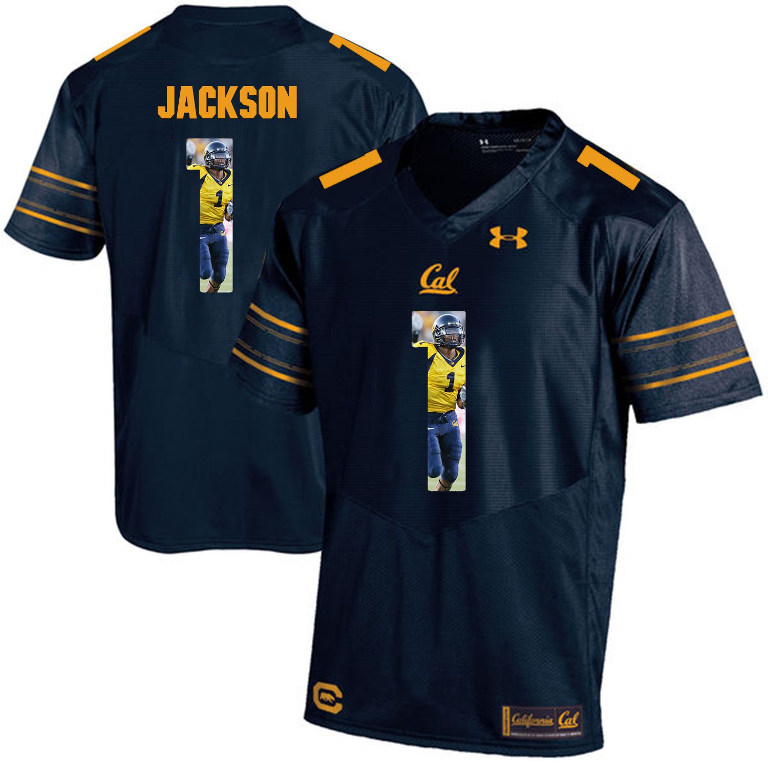 Men California Golden Bears #1 DeSean Jackson Dark blue Customized NCAA Jerseys->customized ncaa jersey->Custom Jersey